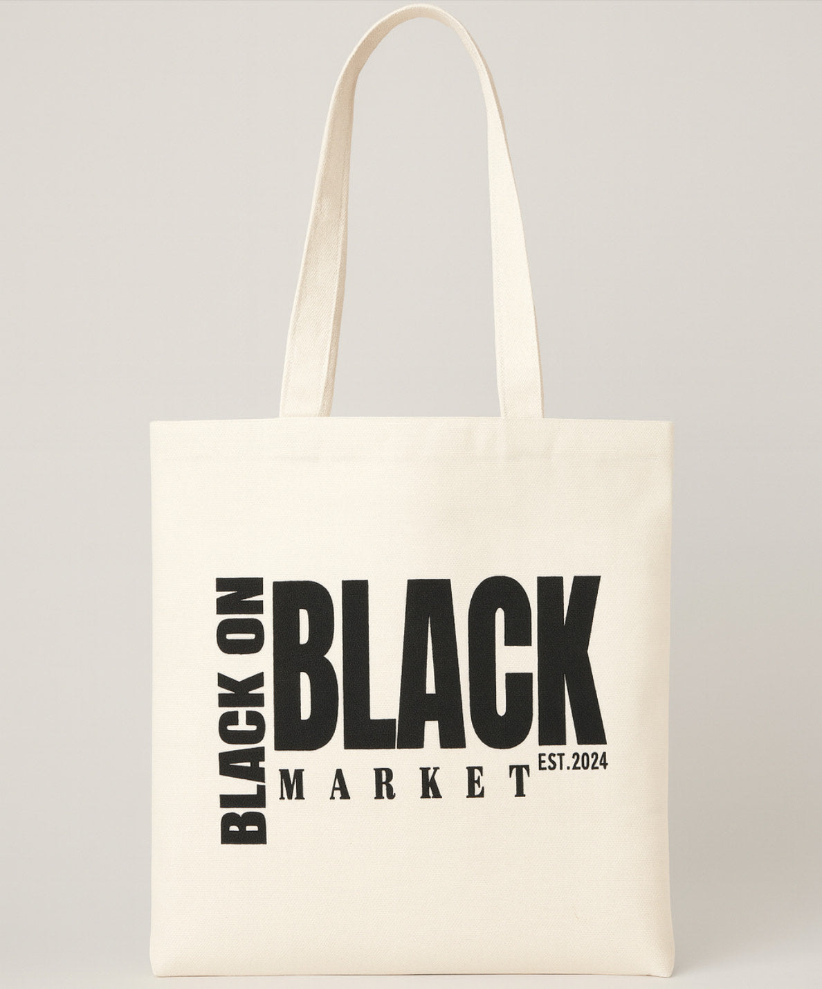 Black on Black Market Tote Bag
