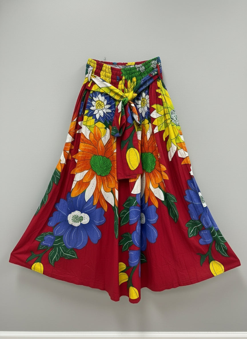 long skirt with headwrap
