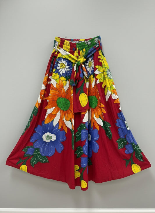 long skirt with headwrap