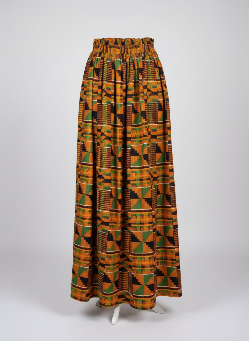 Long African Print skirt with wrap