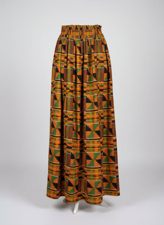 Long African Print skirt with wrap