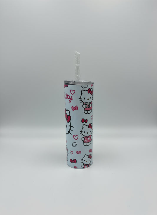 "Kitty" white tumbler