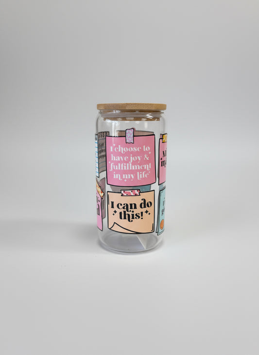 Inspirational glass tumbler